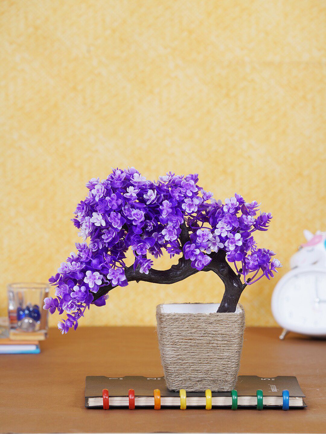 Dekorly Purple & brown Artificial Flower & Plant With Pot Price in India