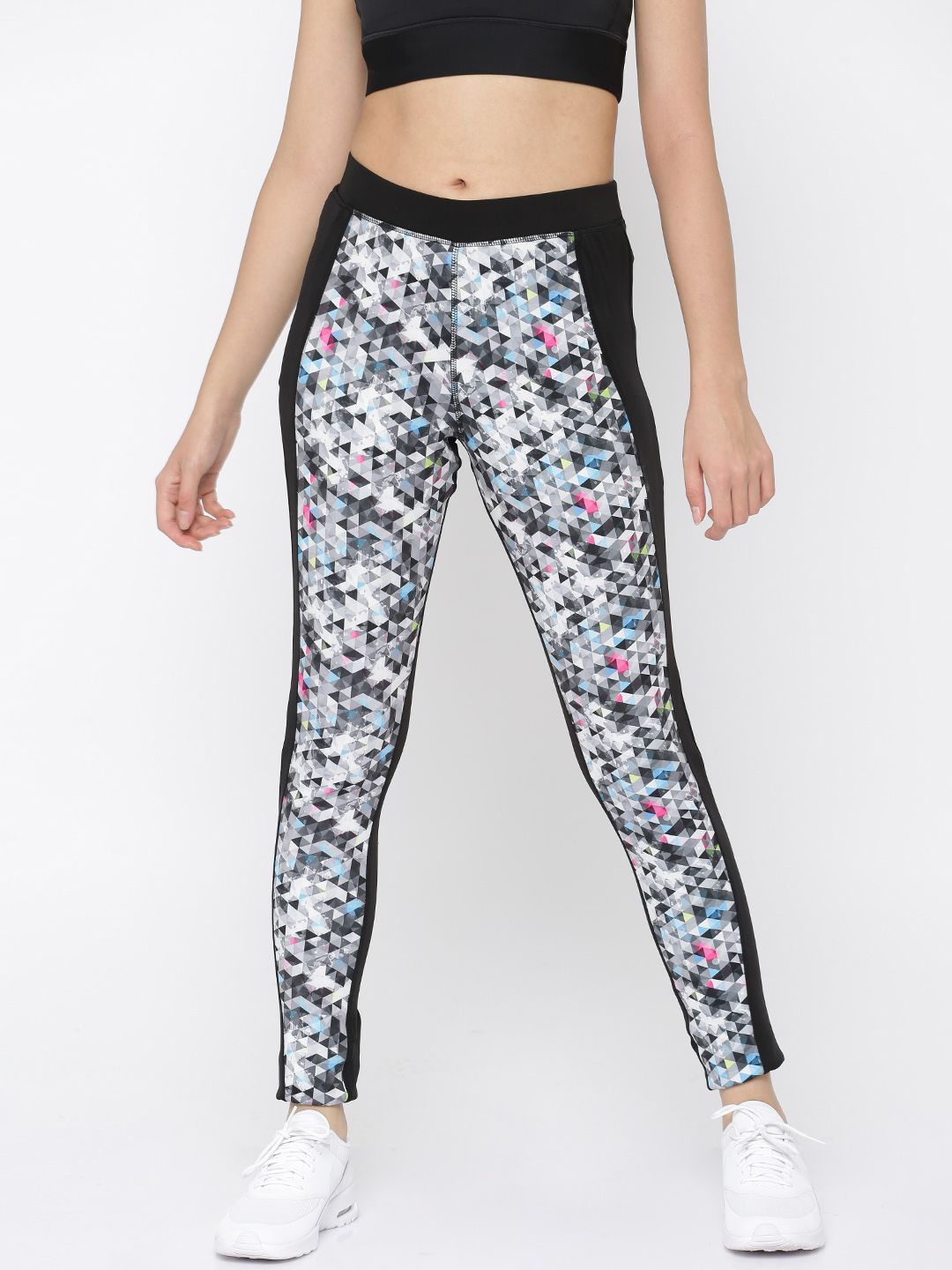 SDL by Sweet Dreams Black & White Printed Tights Price in India