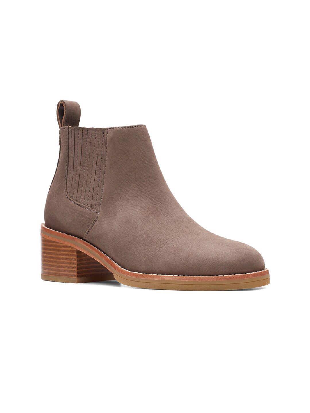 Clarks Taupe Suede Block Heeled Boots Price in India