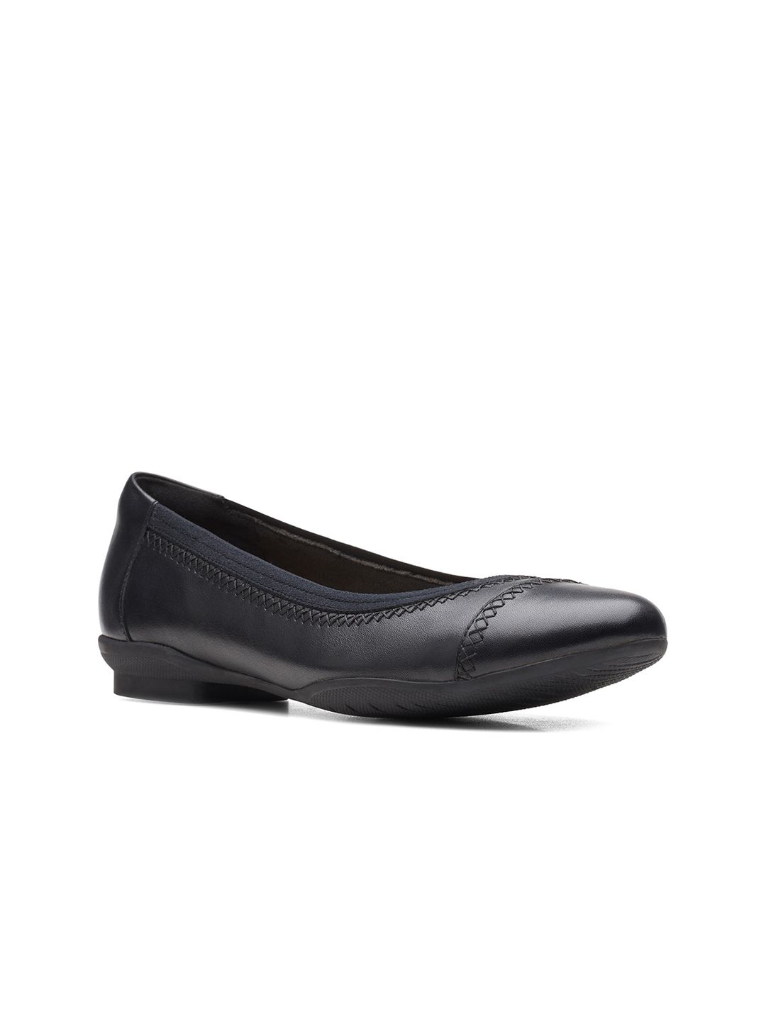 Clarks Women Black Leather Ballerinas