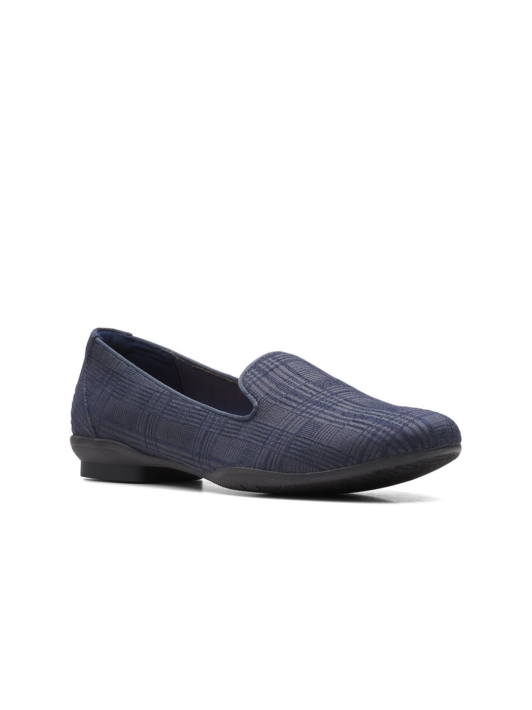 Clarks Women Navy Blue Woven Design Loafers Price in India