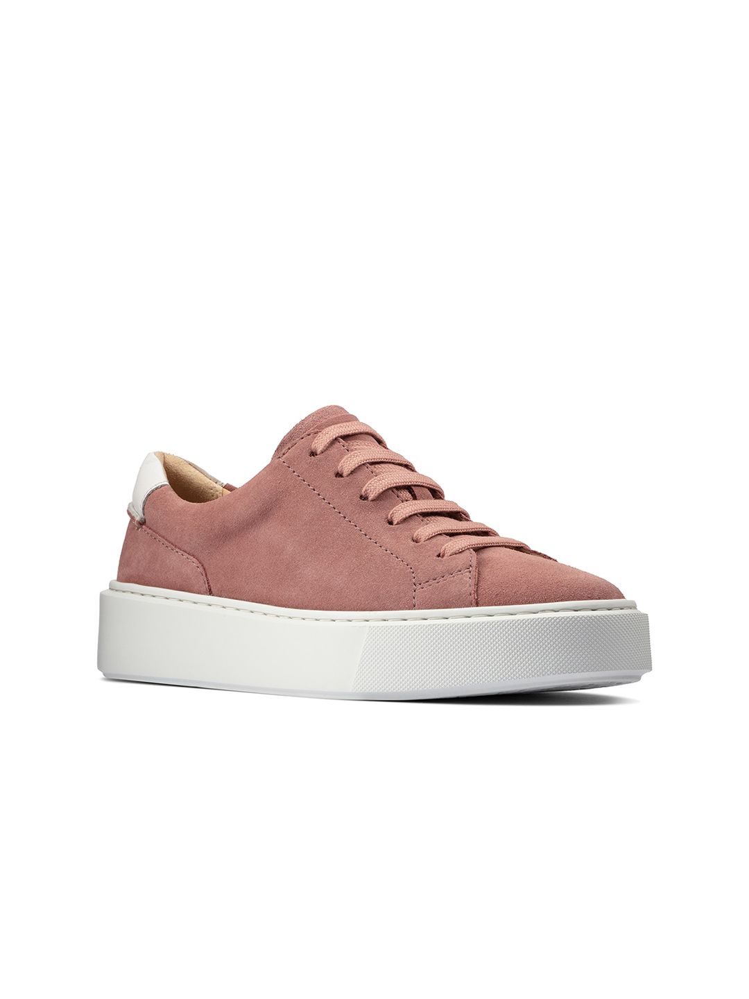 Clarks Women Rose Coloured Suede Sneakers Price in India