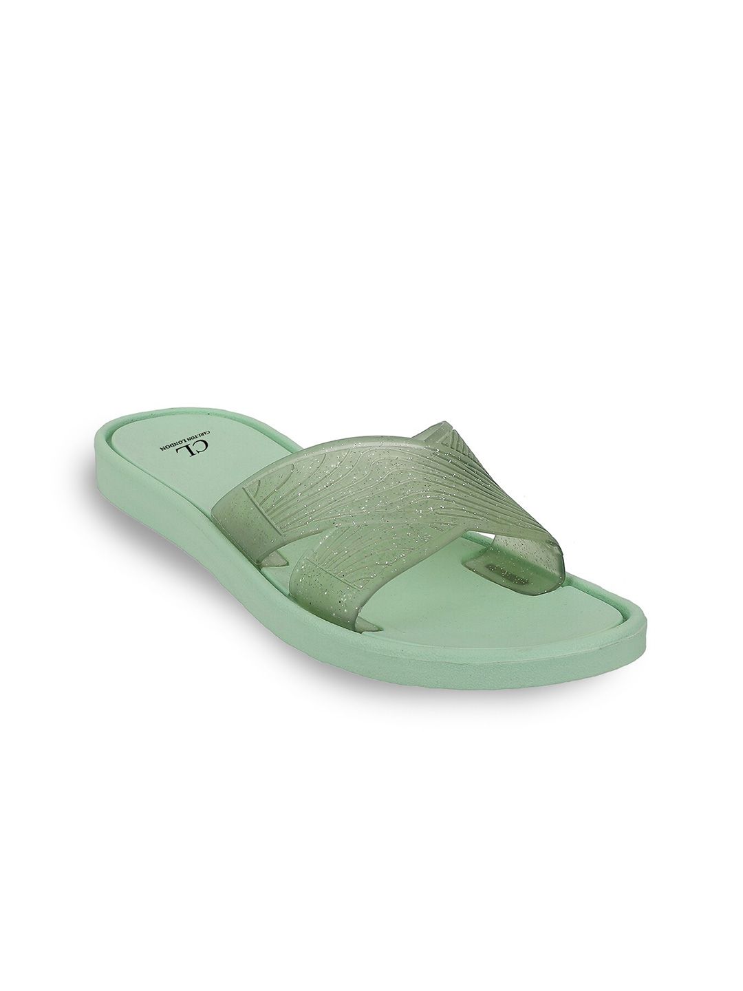 Carlton London Women Green Rubber Sliders Price in India