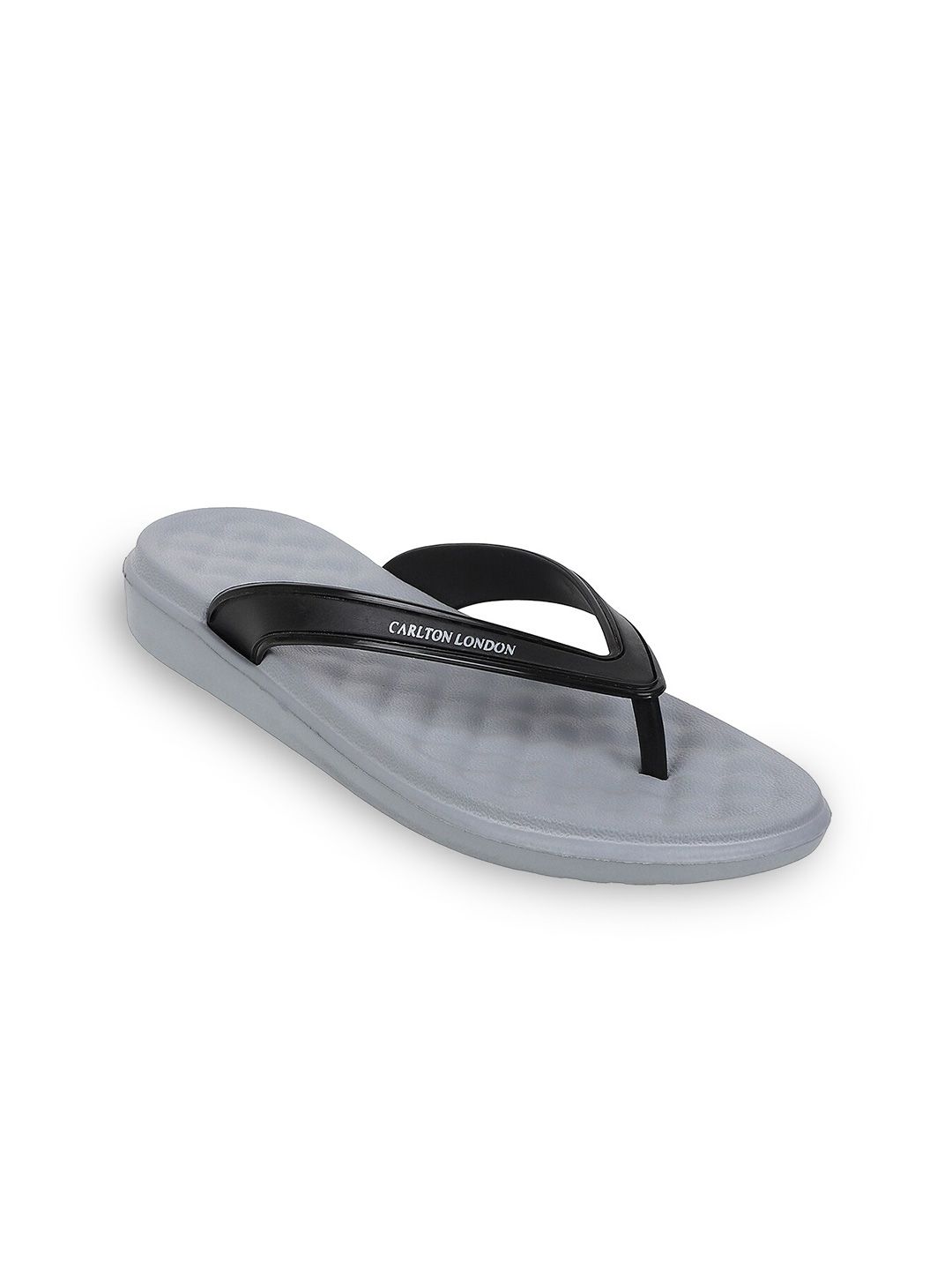 Carlton London Women Grey & Black Rubber Thong Flip-Flops Price in India