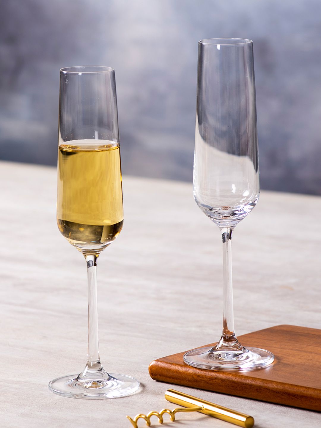 nestroots Transparent 6 Pc Champagne Flute - 350 ml each Price in India