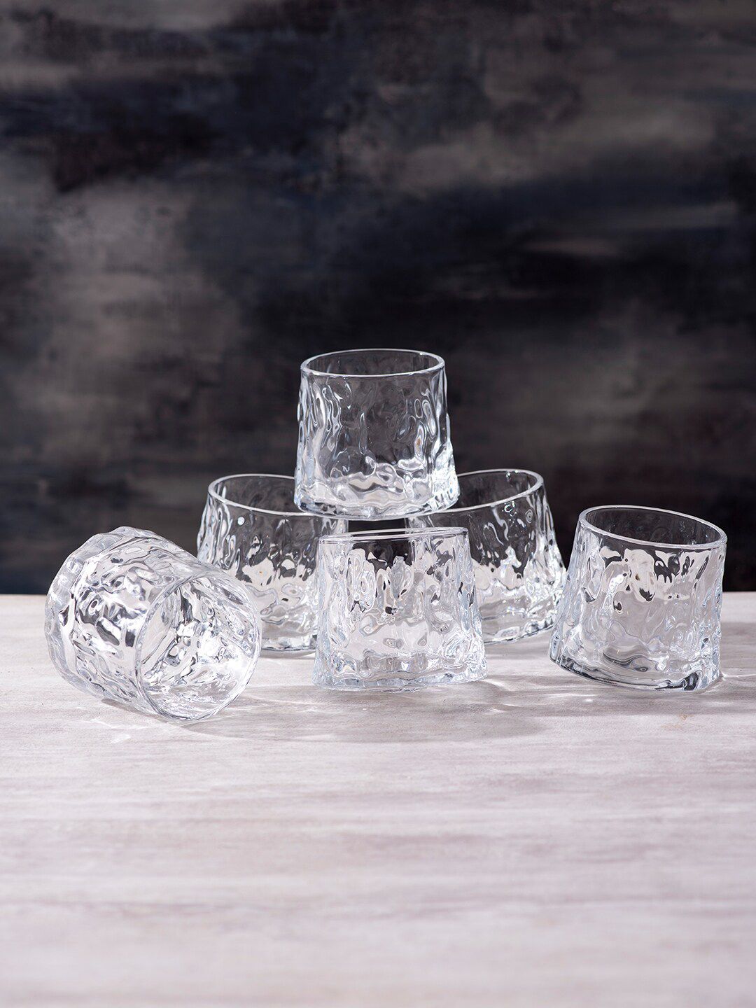 nestroots Transparent 6 Pc Whisky Glasses Set - 350 ml each Price in India