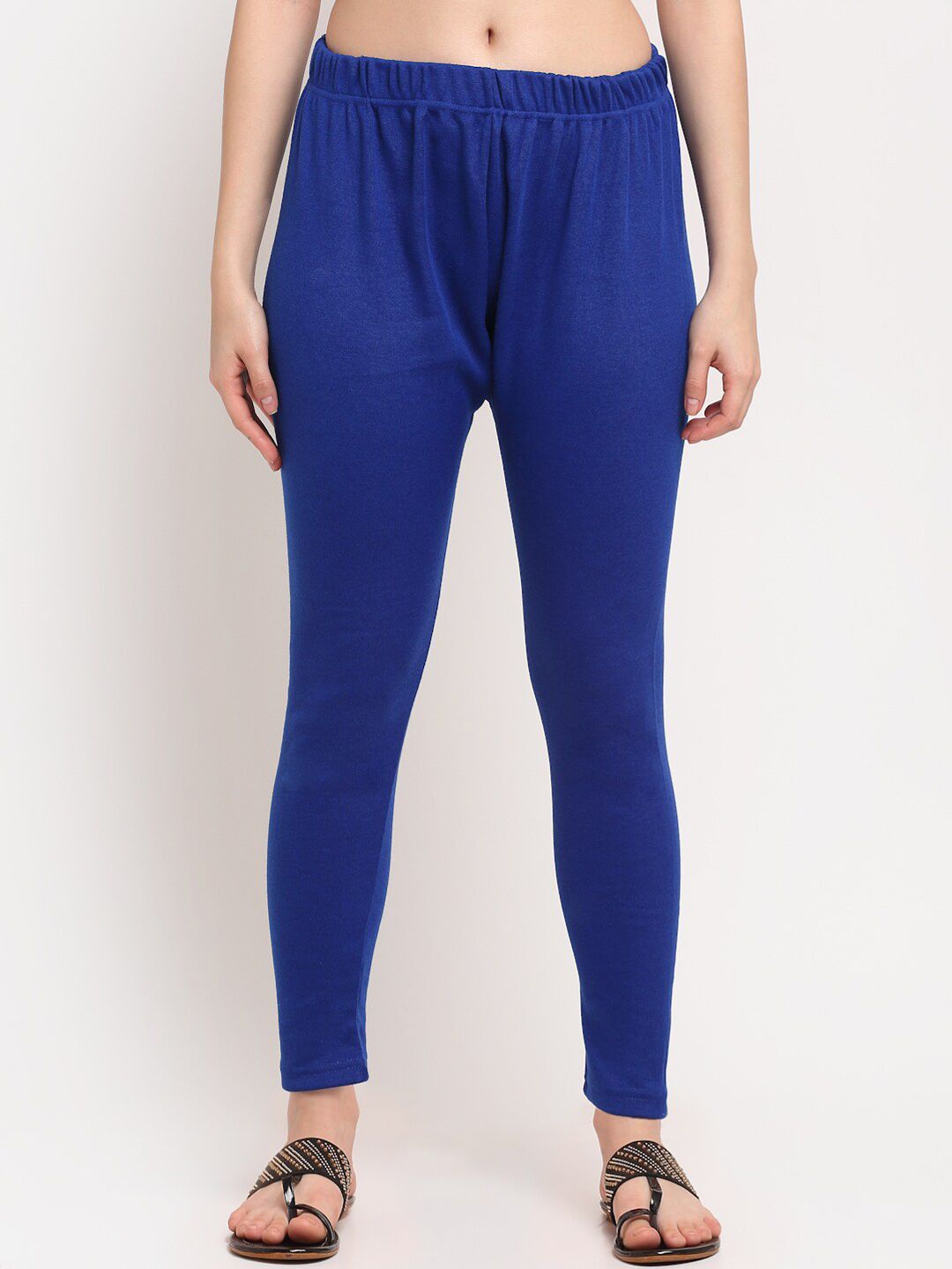 TAG 7 Women Blue Solid Ankle-Length Winter Leggings Price in India