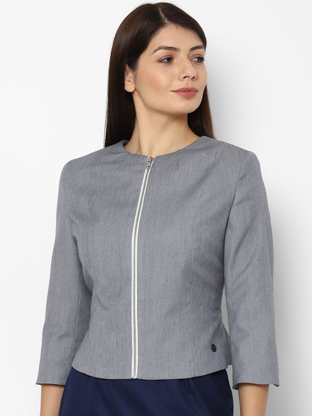 Allen Solly Woman Grey Formal Blazer Price in India