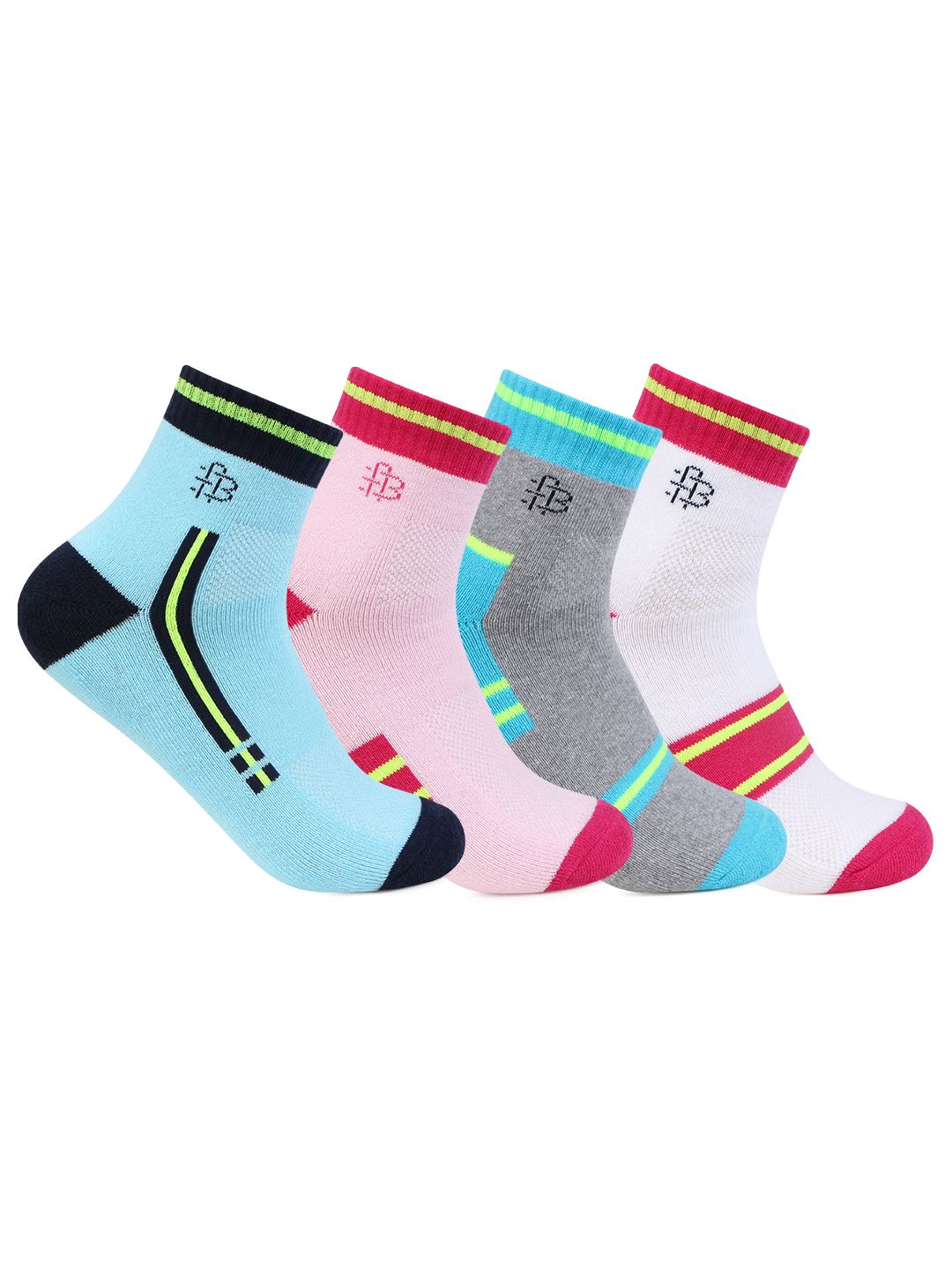 Bonjour Women Pack Of 4 Assorted Ankle-Length Socks Price in India