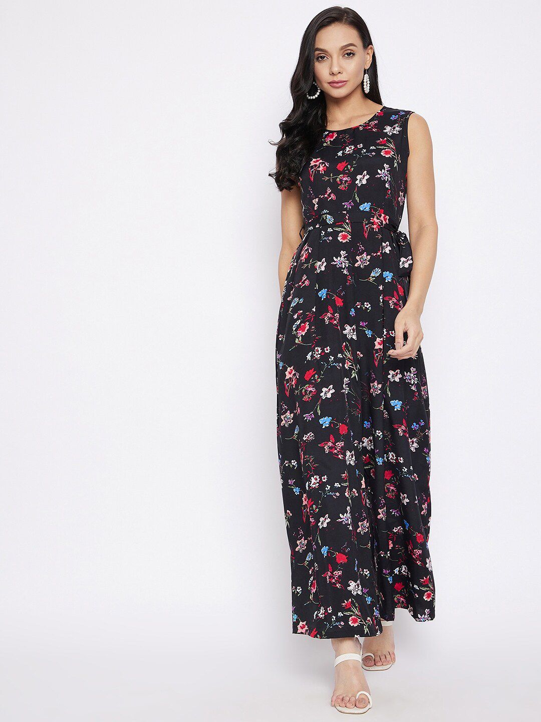 Uptownie Lite Black & Red Printed Basic Jumpsuit Price in India