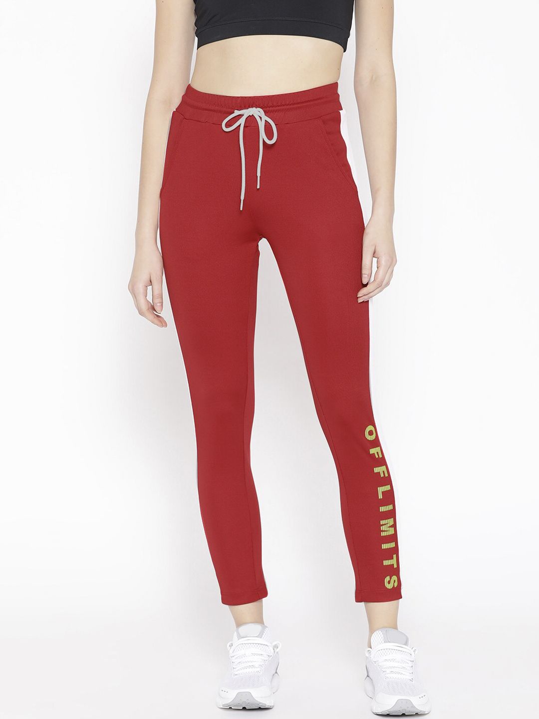 OFF LIMITS Women Red Solid Track Pants Price in India