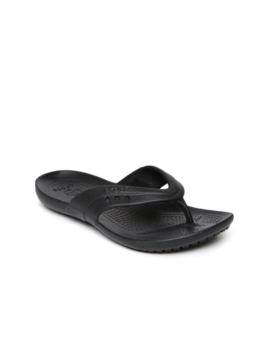 Crocs Women Black Flip-Flops Price in India