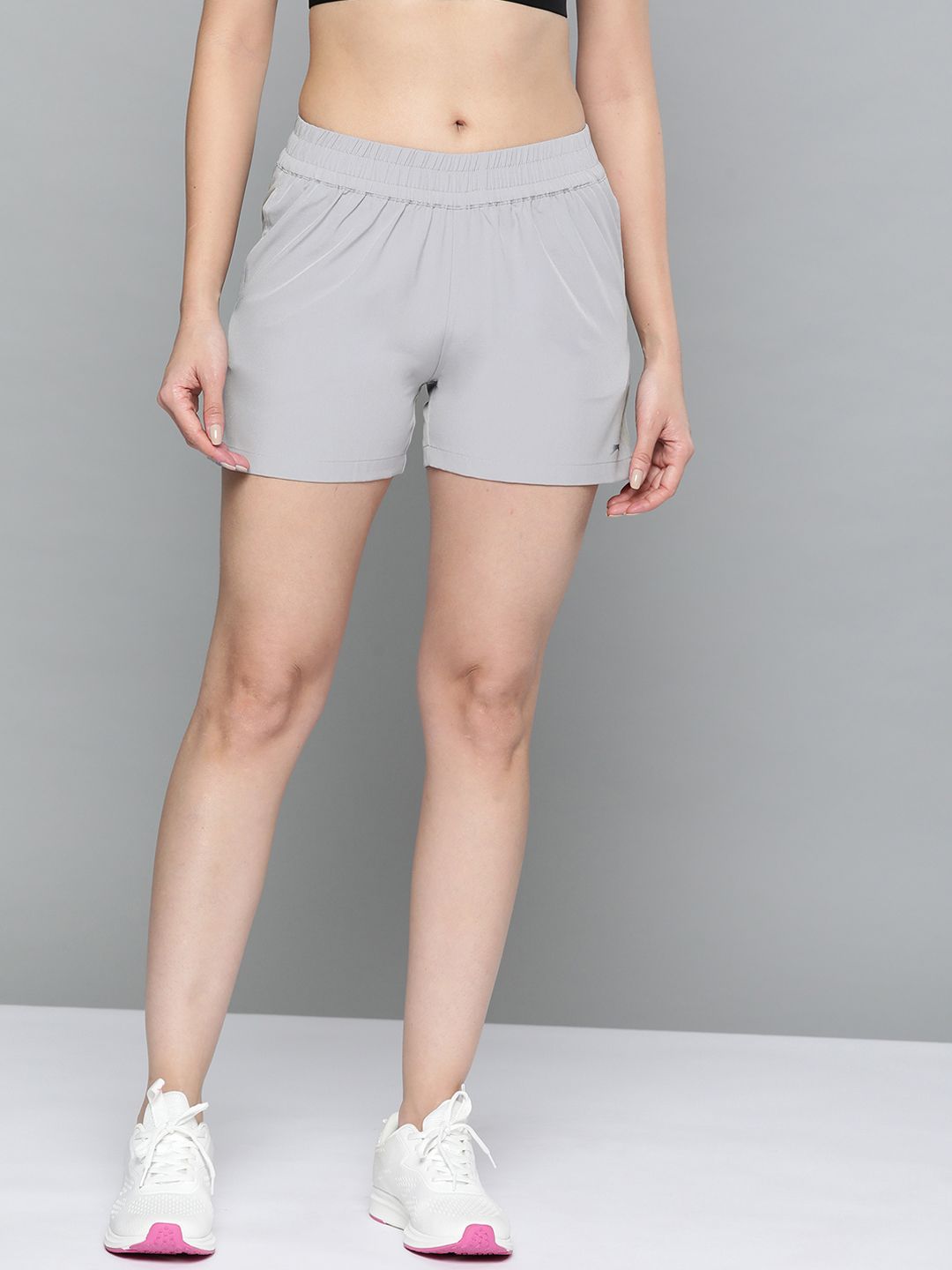 Slazenger Women Grey Solid Sports Shorts Price in India