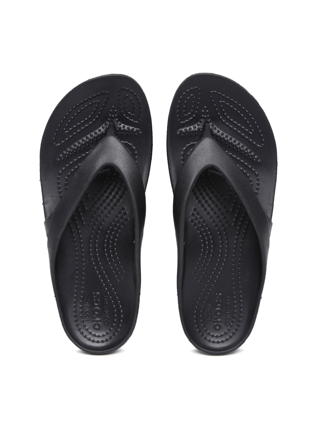 Crocs Women Black Flip-Flops Price in India