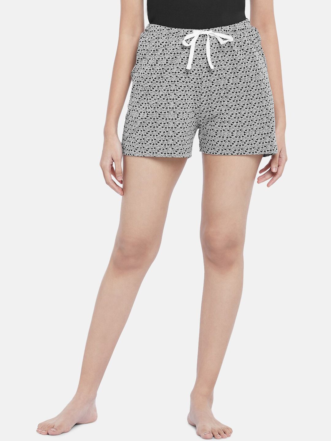 Dreamz by Pantaloons Women Grey Printed Lounge Shorts Price in India