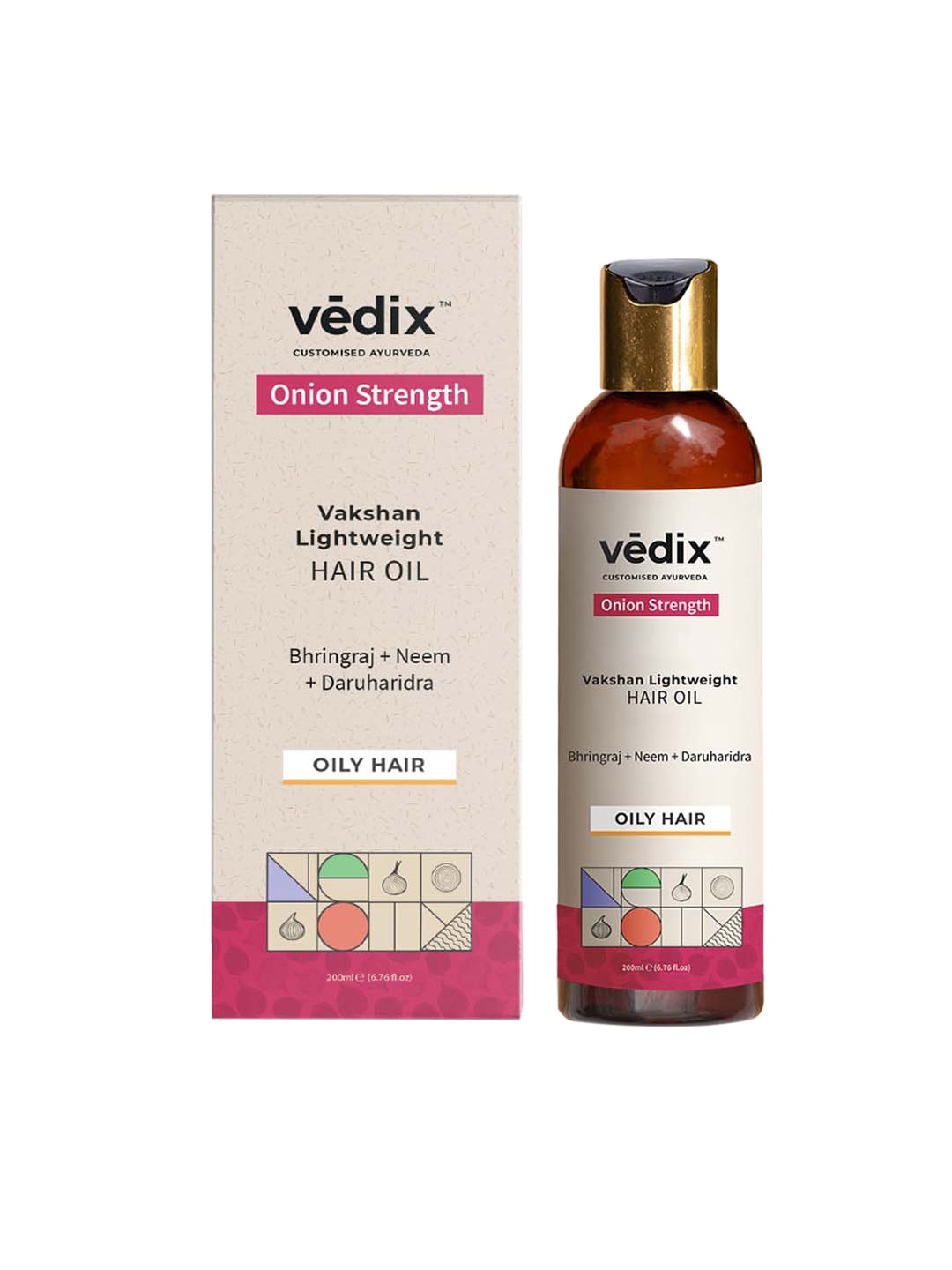 VEDIX Customized Ayurvedic Vakshan Lightweight Onion Hair Oil For Oily Hair 200 Ml Price in India