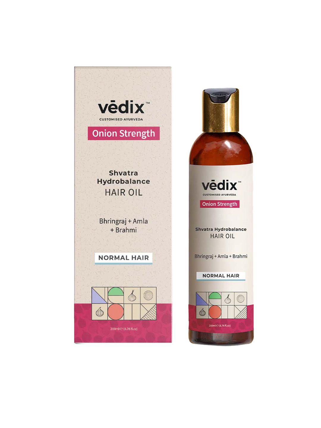VEDIX Customized Ayurvedic Shvatra Hydrobalance Onion Hair Oil For Normal Hair 200 Ml Price in India