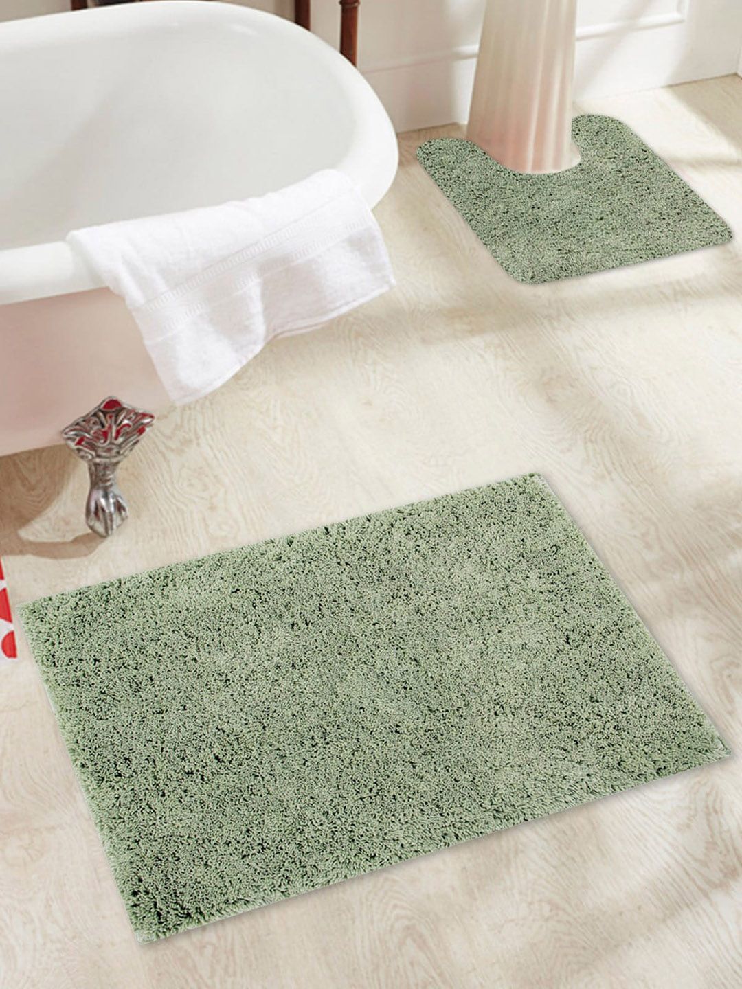 OBSESSIONS Set Of 2 Solid 2800 GSM Anti-Skid Bath Rugs Price in India