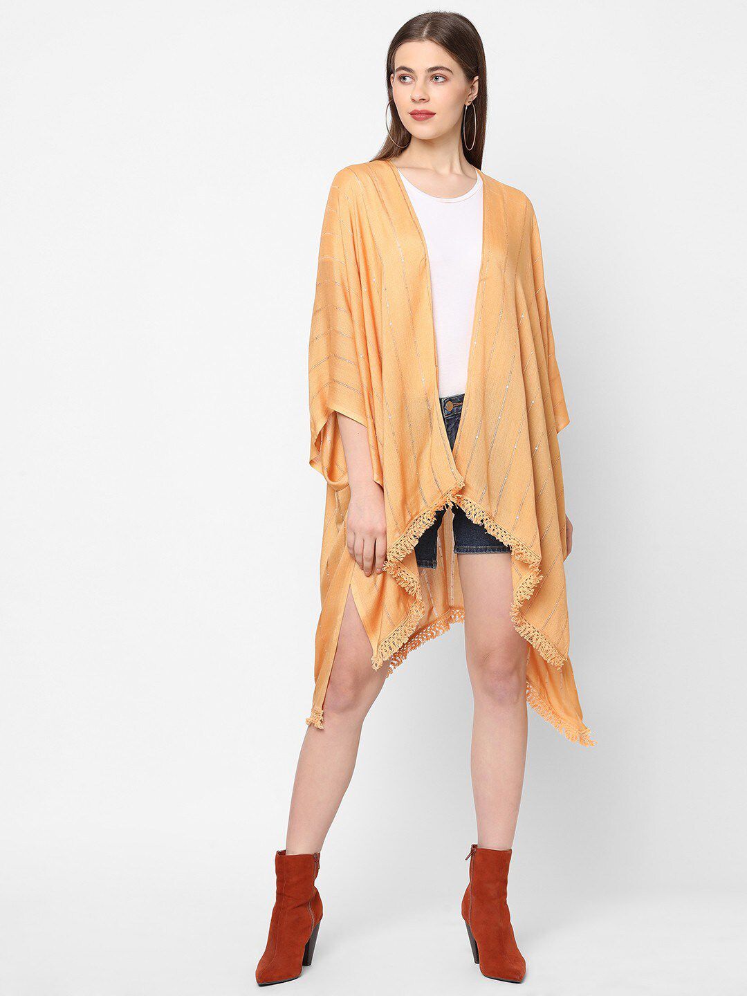 Get Wrapped Women Beige Embellished Shrug