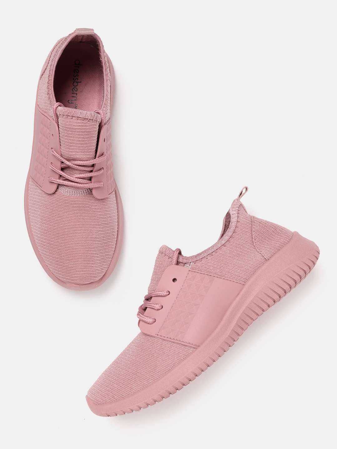 DressBerry Women Pink Woven Design Sneakers Price in India