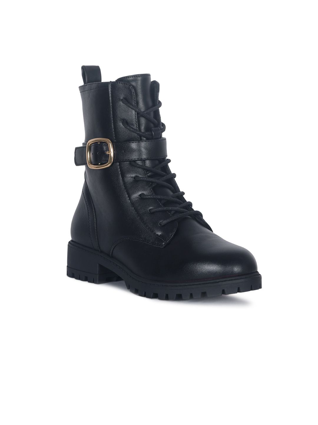 London Rag Black Heeled Boots with Buckle Price in India
