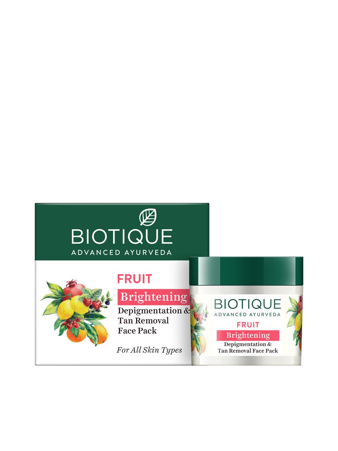Biotique Fruit Brightening Depigmentation & Tan Removal Face Pack - 75g Jar