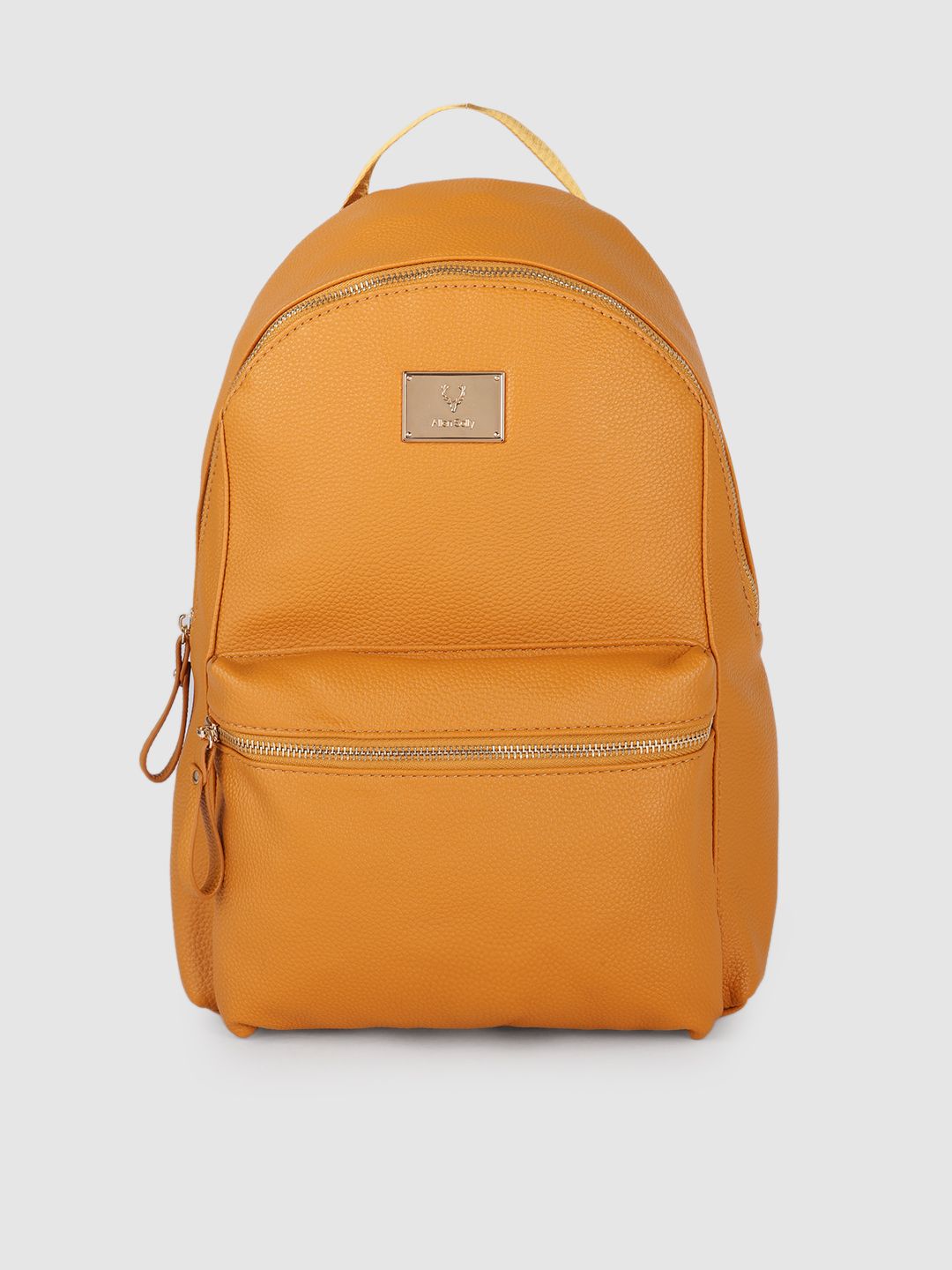 Allen Solly Women Mustard Yellow Solid Backpack Price in India