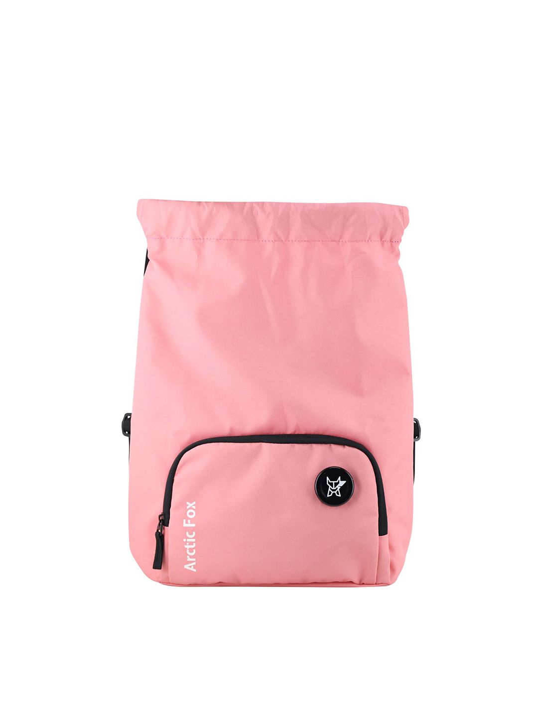 Arctic Fox Unisex Peach-Coloured & Black Draw String Backpack Price in India