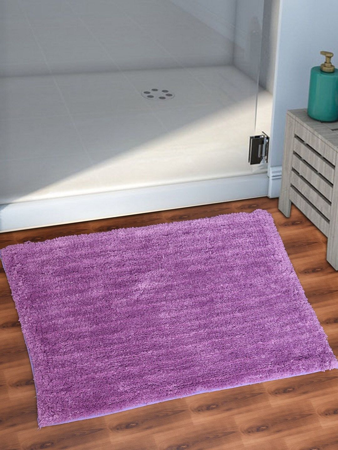 AEROHAVEN Purple Solid Microfiber Bath Mat Price in India