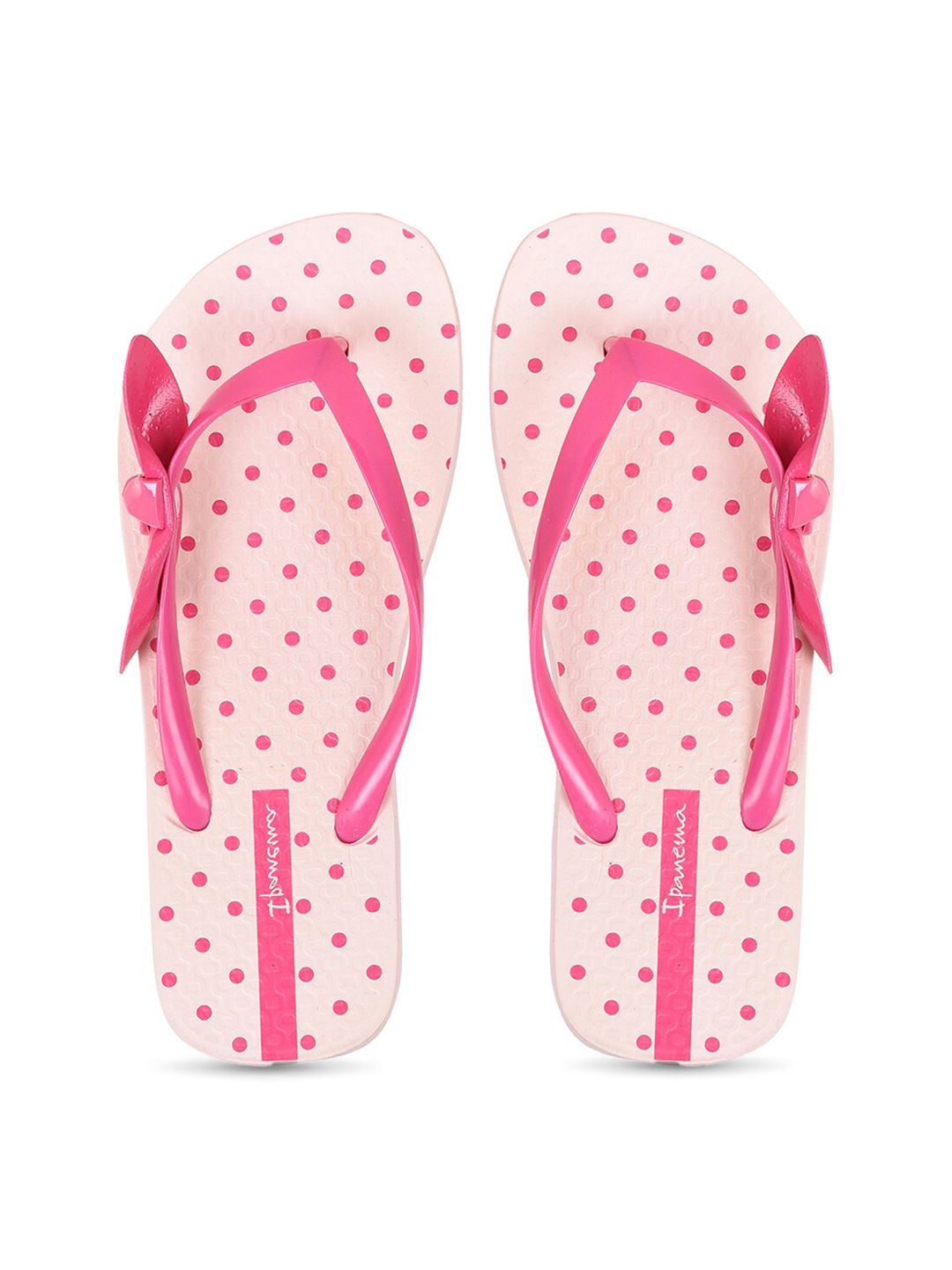 iPanema Women Pink Polka Dots Printed Thong Flip-Flops Price in India