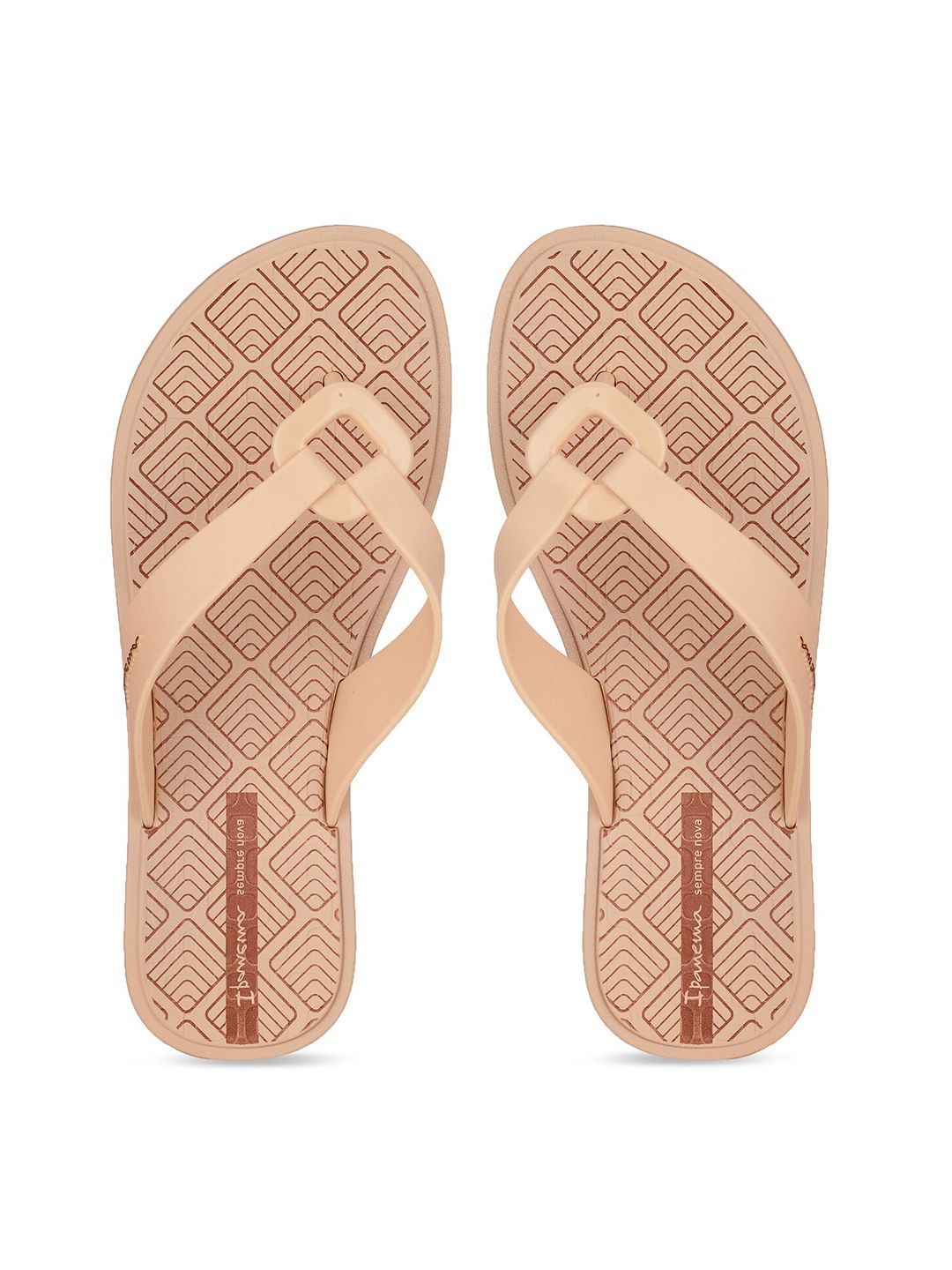 iPanema Women Beige Printed Thong Flip-Flops Price in India