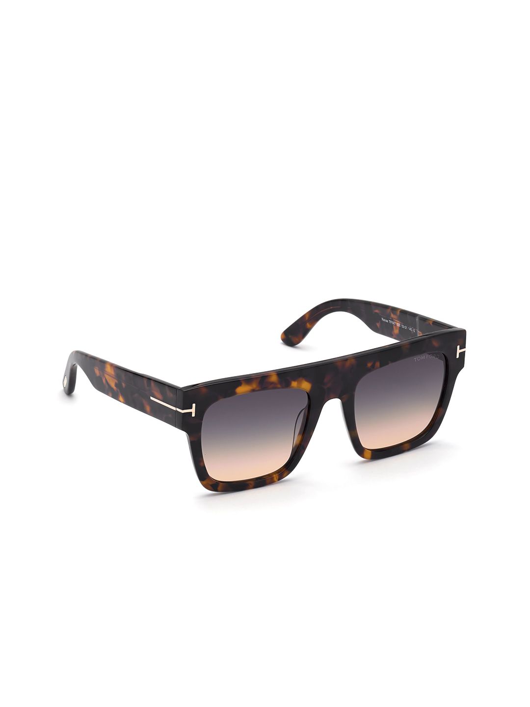 Tom Ford Women Grey Lens & Brown Square Sunglasses with UV Protected Lens FT0847 52 52B Price in India