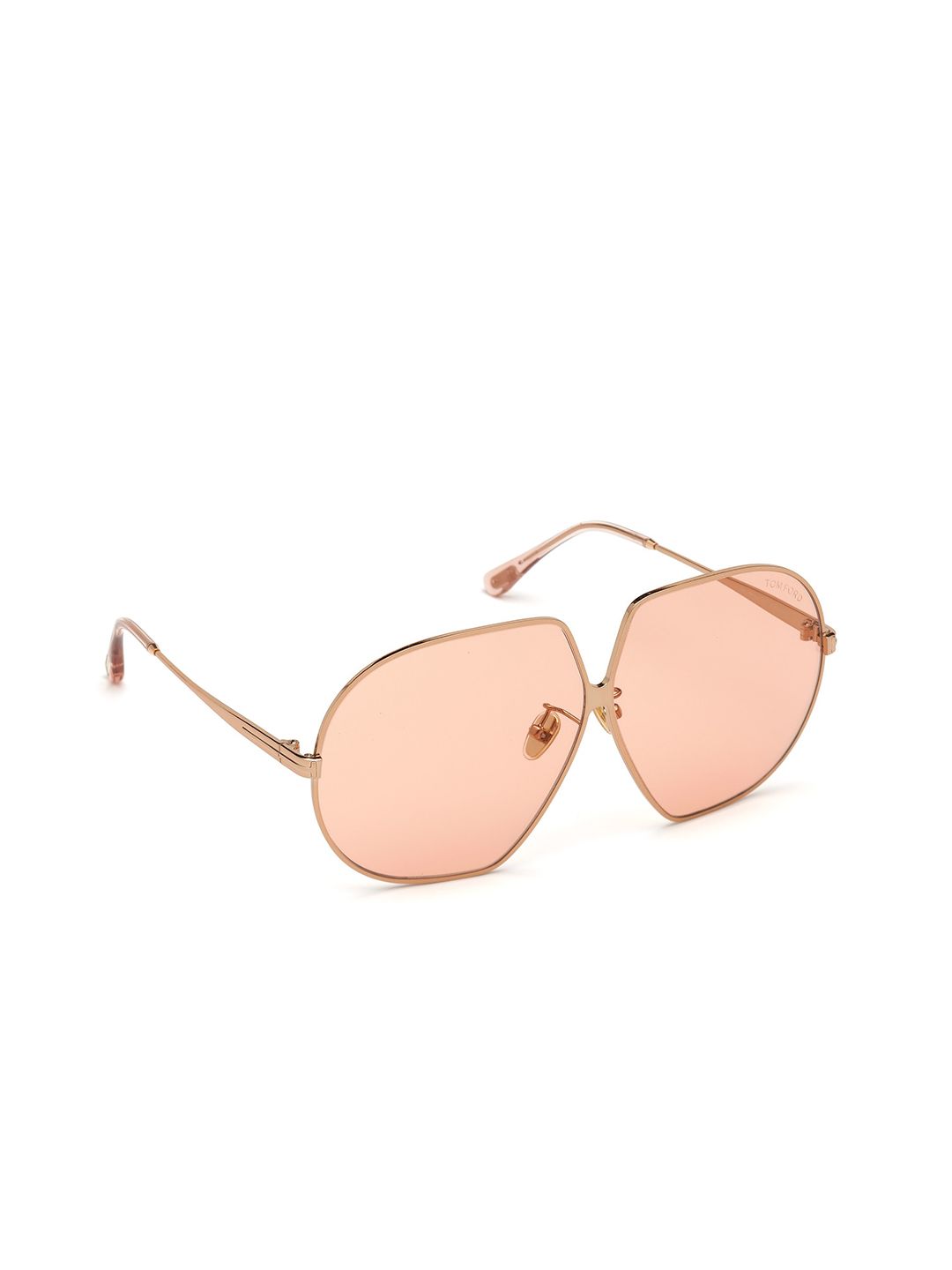 Tom Ford Women Pink Lens & Rose-Gold Oversized Sunglasses with UV Protected Lens Price in India