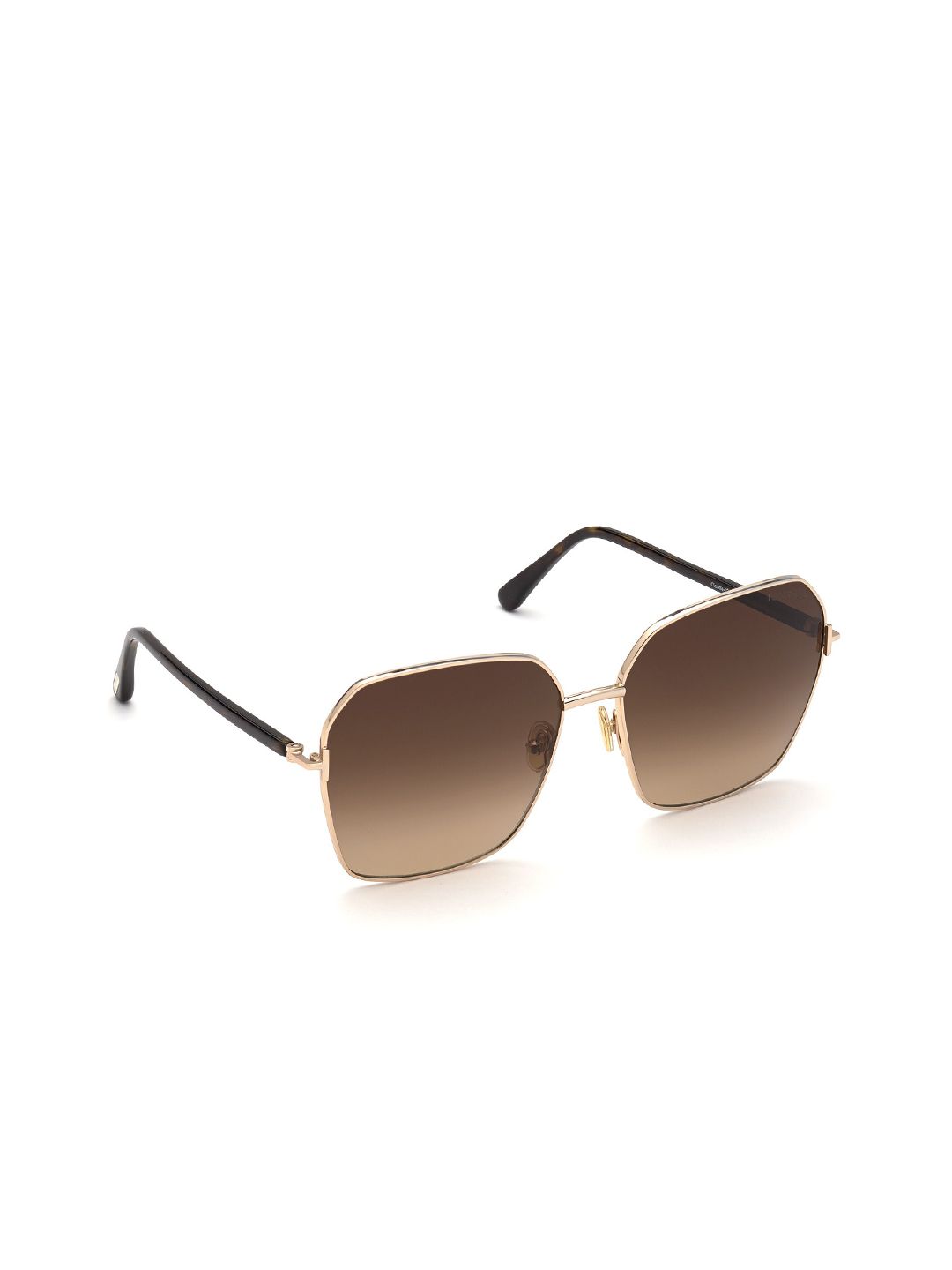 Tom Ford Women Brown Lens & Gold-Toned Oversized Sunglasses with UV Protected Lens Price in India