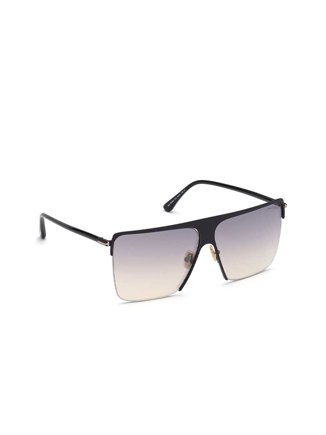 Tom Ford Women Grey Lens & Black Oversized Sunglasses with UV Protected Lens Price in India