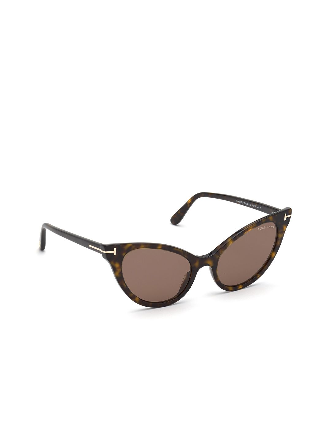 Tom Ford Women Brown Lens & Brown Cateye Sunglasses with UV Protected Lens FT0820 53 52E Price in India