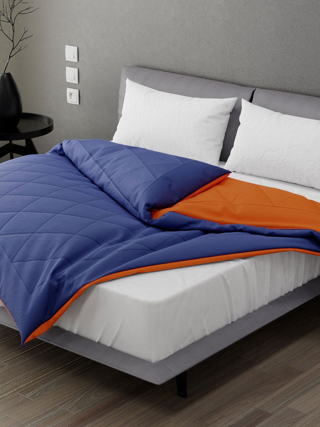 Stoa Paris Multicoloured AC Room Double Bed Reversible Microfibre Comforter Price in India