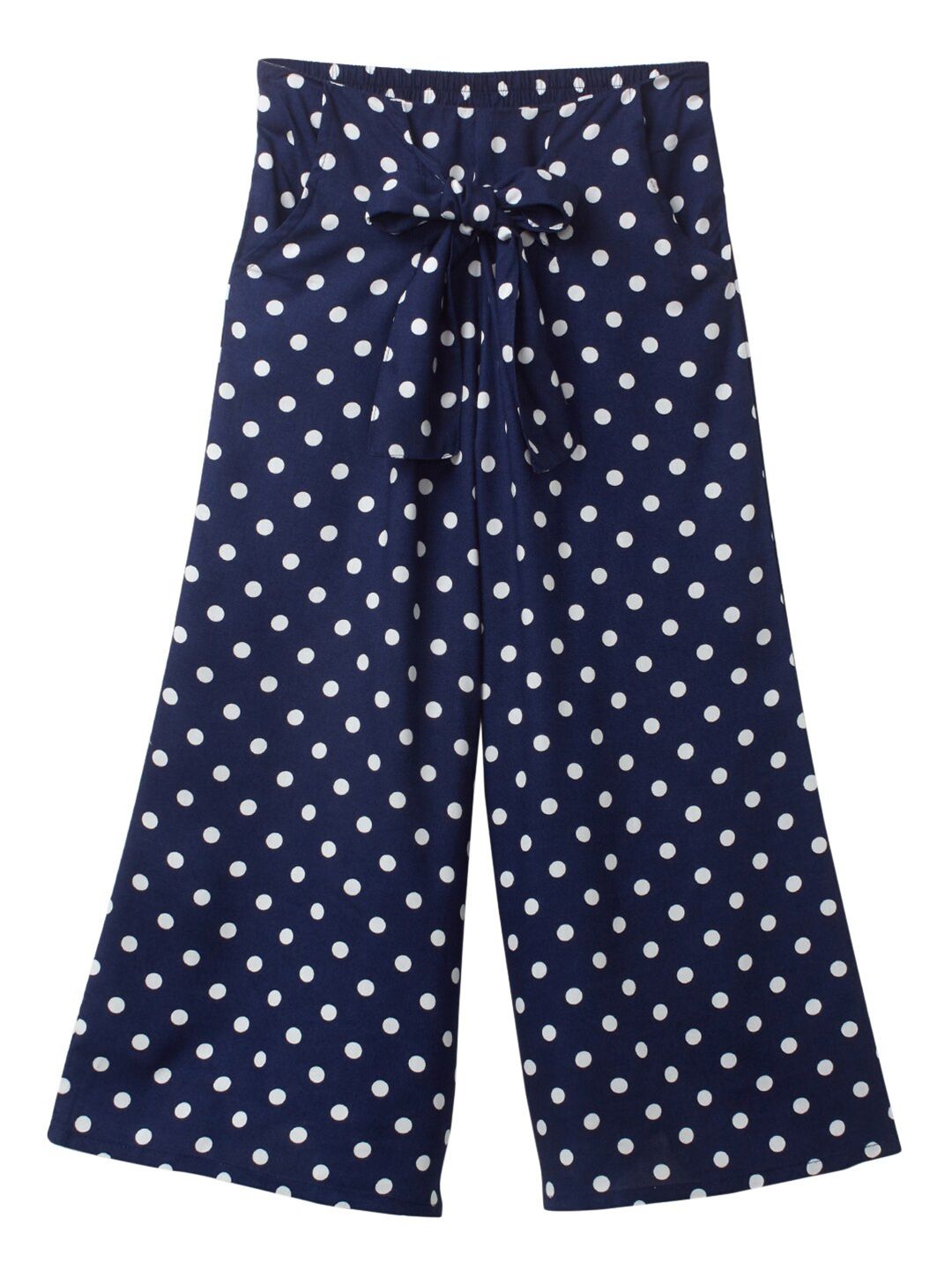 Cub McPaws Girls Blue & White Printed Palazzos