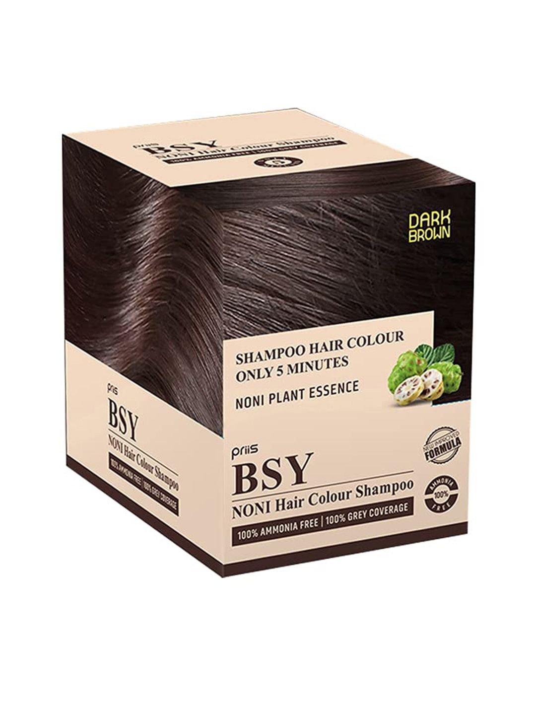 BSY Noni Brown Hair Color Magic Shampoo 20ml x 20 Sachets Price in India