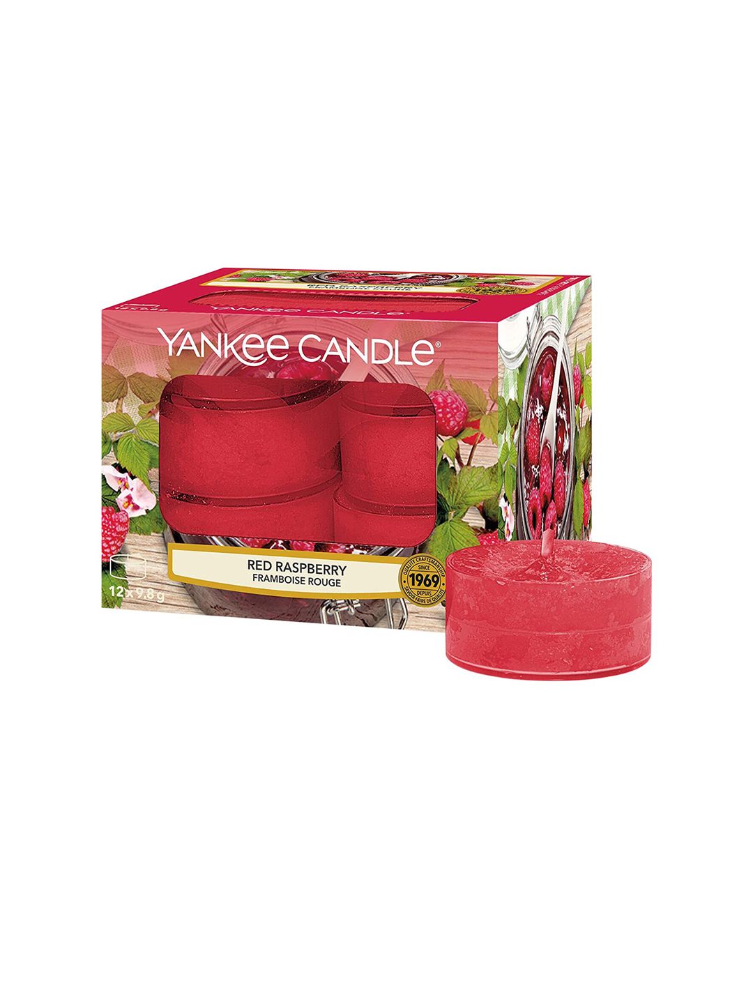 YANKEE CANDLE Set Of 12 Red Raspberry Tealight Candles Price in India