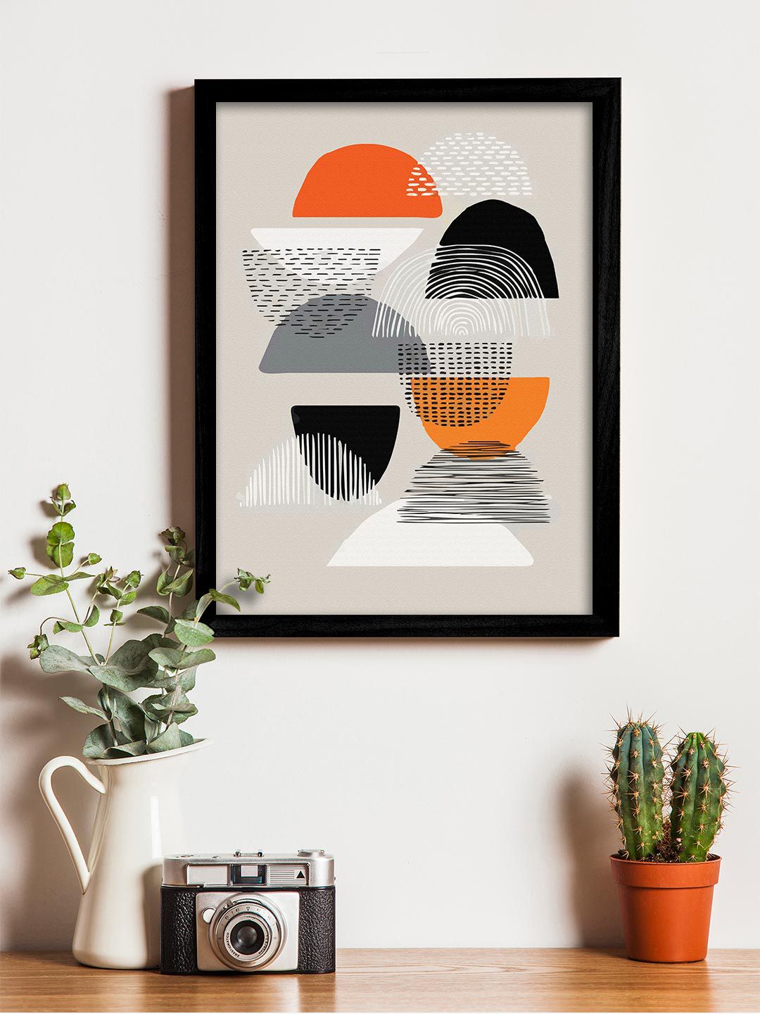 Art Street Black & Orange Set of 2 Art Street Art Prints Price in India