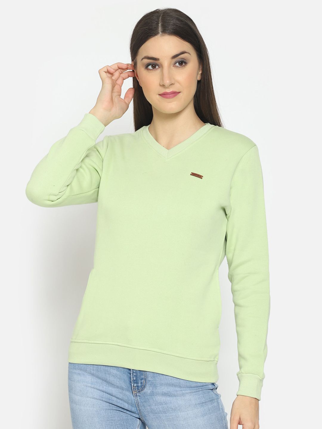 Hapuka Women Green Sweatshirt Price in India