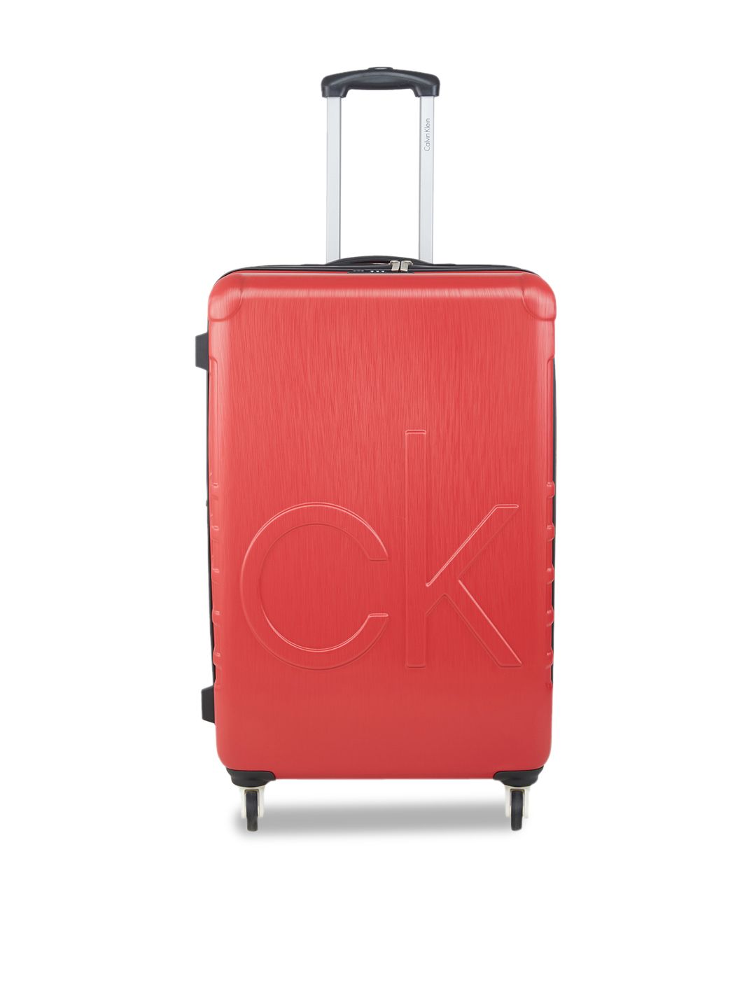 Calvin Klein Ck Logo Range Red & White Hard Large Suitcase Price in India