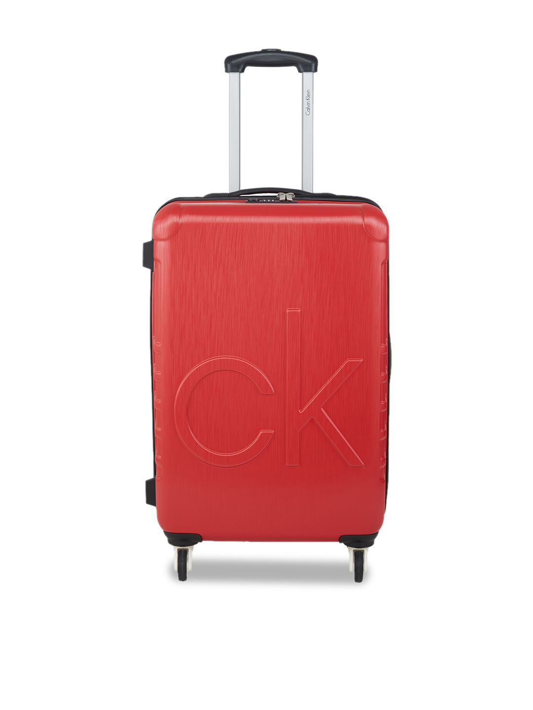 Calvin Klein Ck Logo Range Red & White Hard Medium Suitcase Price in India