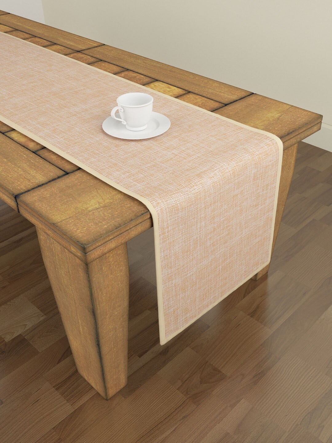 S9home by Seasons Orange 6 Seater Solid Table Runner Price in India