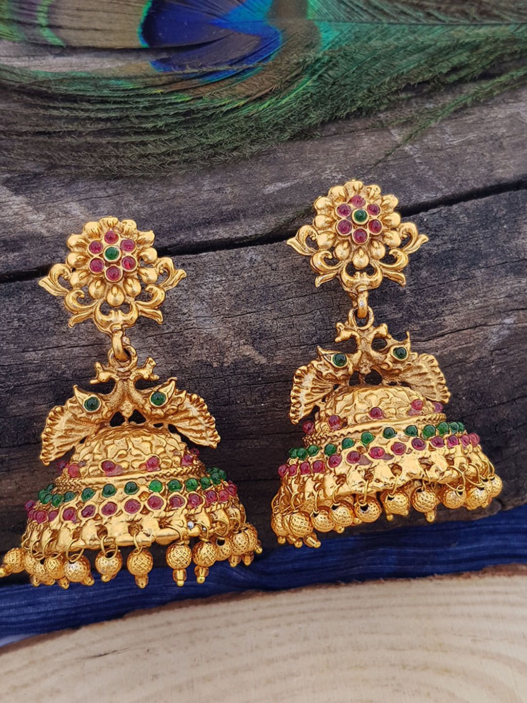 GRIIHAM Multicoloured Contemporary Jhumkas Earrings Price in India