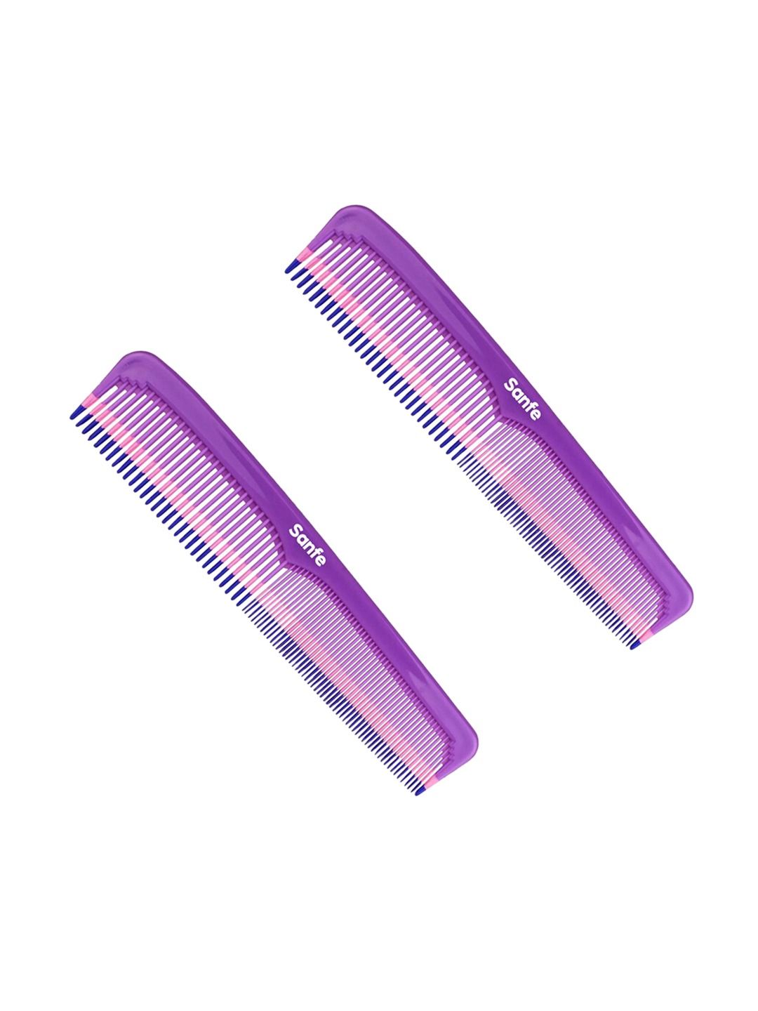 Sanfe Set Of 2 Purple Selfly Full Plastic Scalp Massager Hair Combs Price in India
