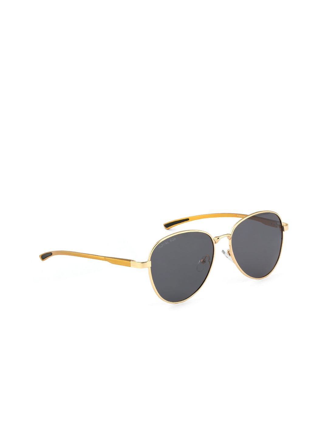 ROYAL SON Black Lens & Gold Aviator Sunglasses Polarised UV Protected Lens CHI00105-C3-R1 Price in India