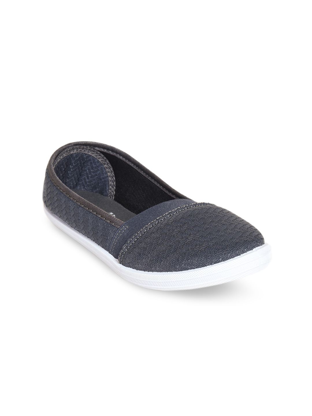 Ajanta Women Grey Textured Slip-On Sneakers Price in India