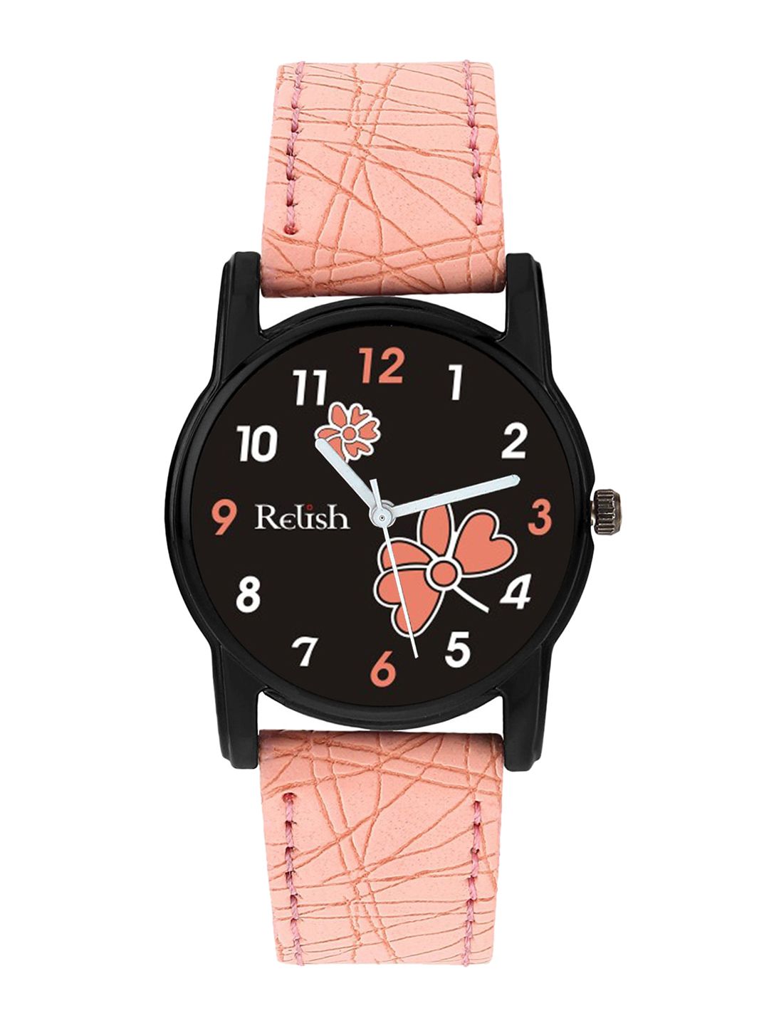 Relish Women Black Printed Dial & Pink Straps Analogue Watch RE-L087PT Price in India